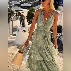 Women’s Seafoam Metallic Maxi Dress